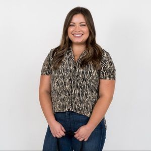 Zebra Print Silk Blouse